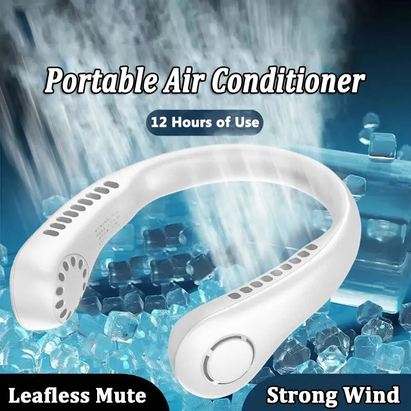 New Mini Hanging Neck Fan High Wind 3 Speed Adjustable Usb Charging Portable Quiet Super Long Life Outdoor Sports Office Camping